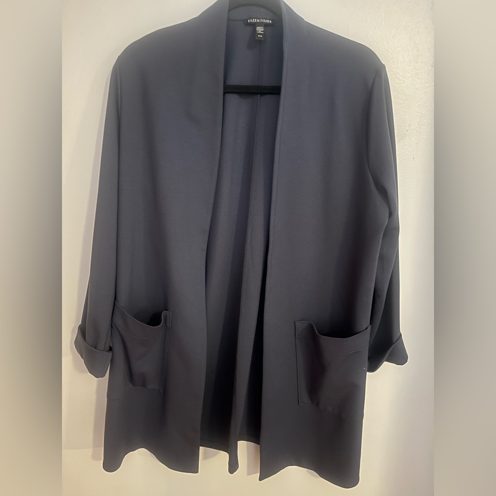 Eileen Fisher‎ Navy Open-Front Blazer